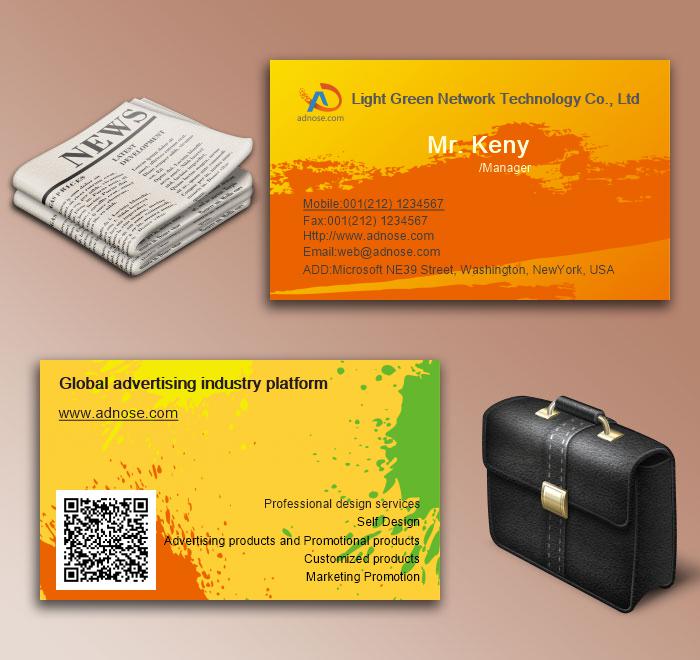 Orange paint splash business card6
