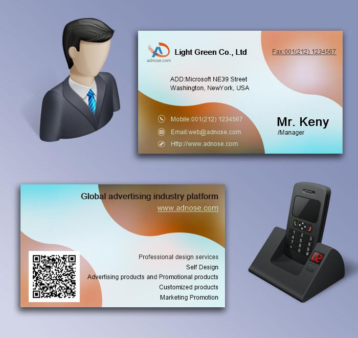 Brown edge blue bottom business card5