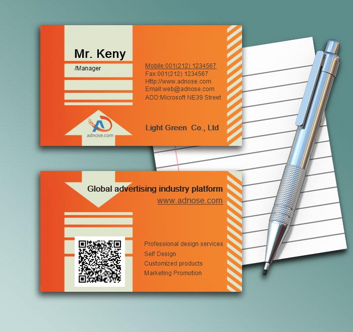 Orange warning arrow business card1