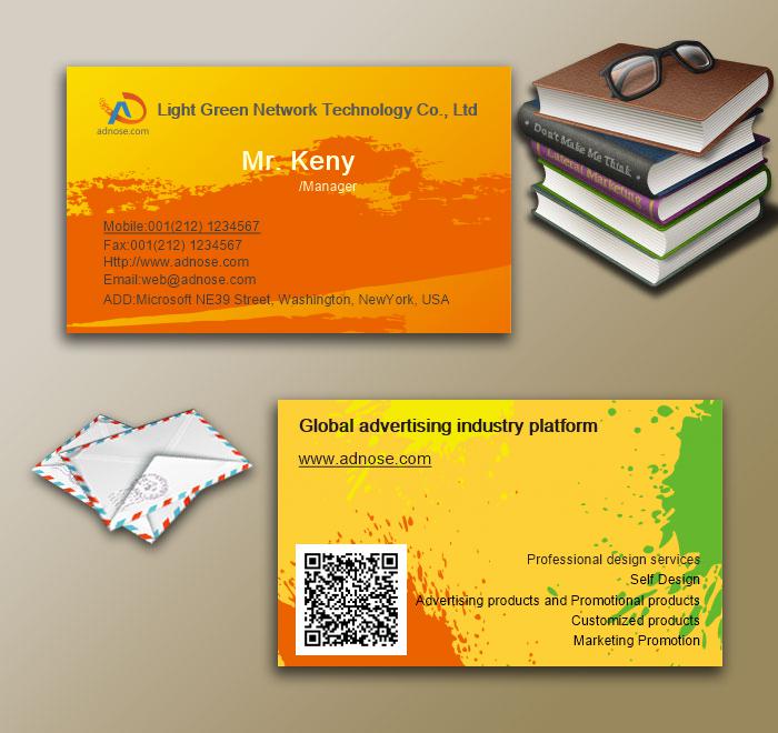 Orange paint splash business card3
