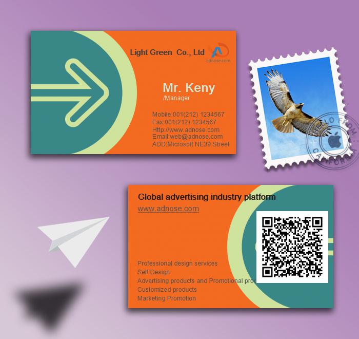 Orange Green Arrow Business Card2
