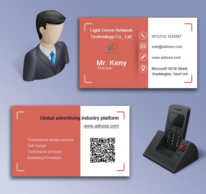 Red and white simple business cards5