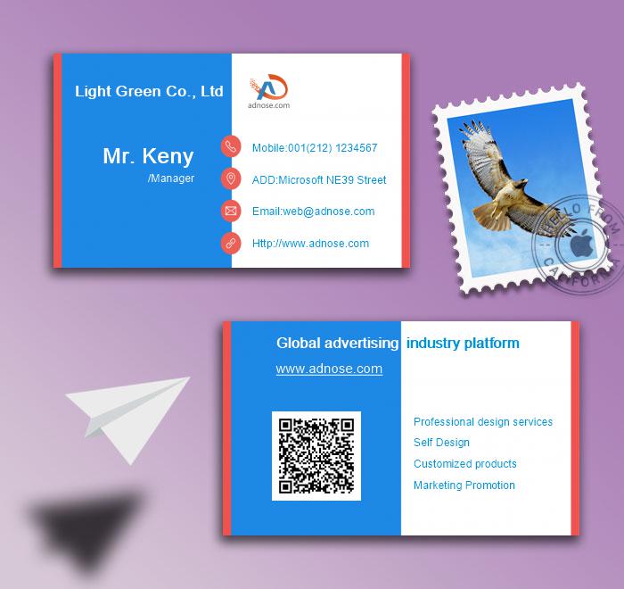 Red edge blue and white business card2