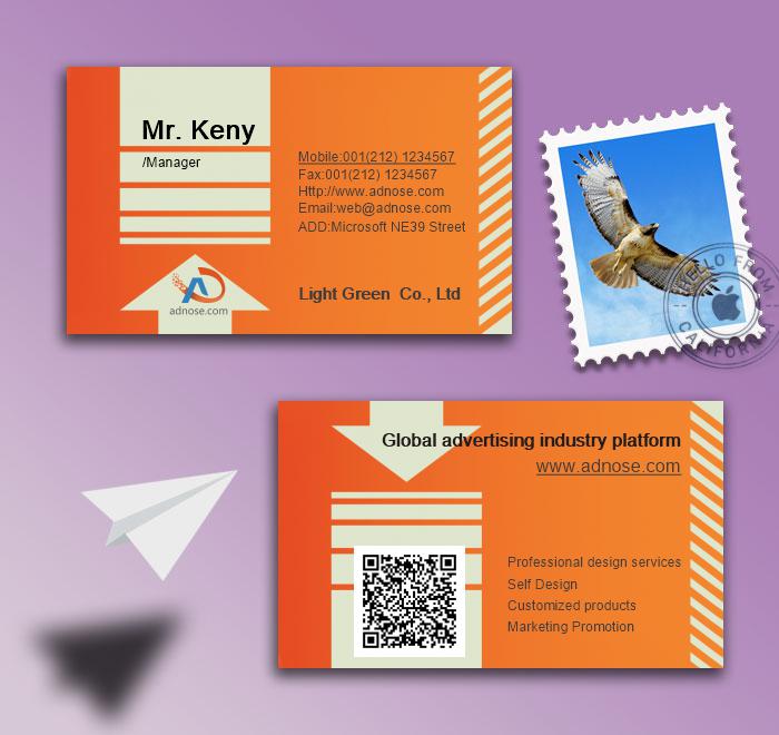 Orange warning arrow business card2