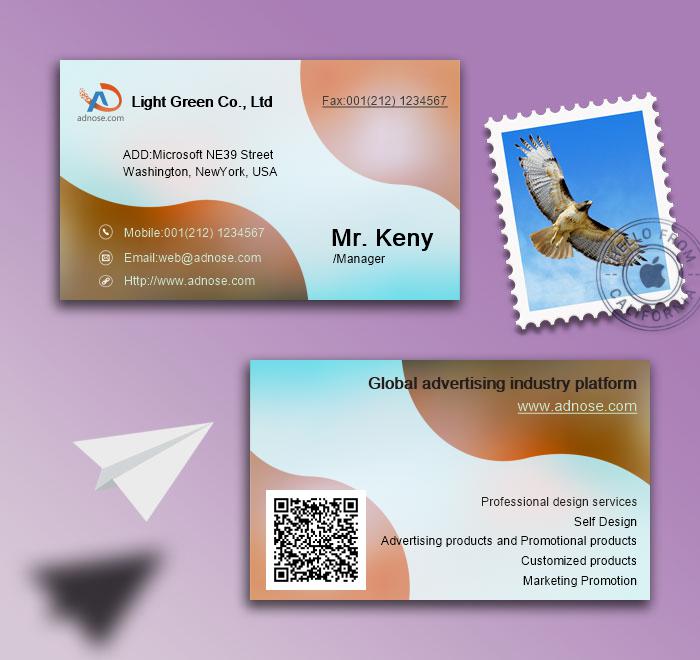 Brown edge blue bottom business card2