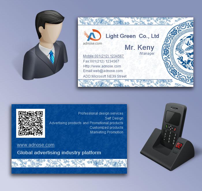 Chinese style blue and white blue decoration card5