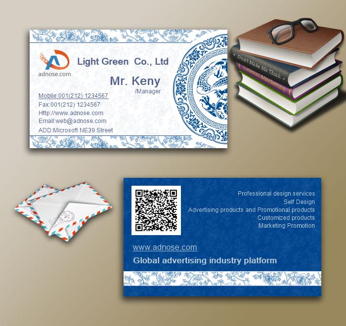 Chinese style blue and white blue decoration card3