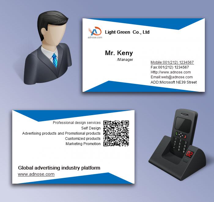 White bottom blue edge business card5