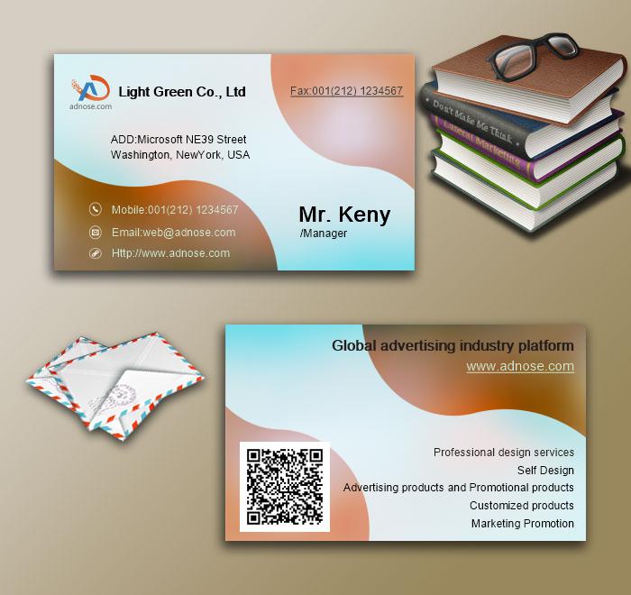 Brown edge blue bottom business card3