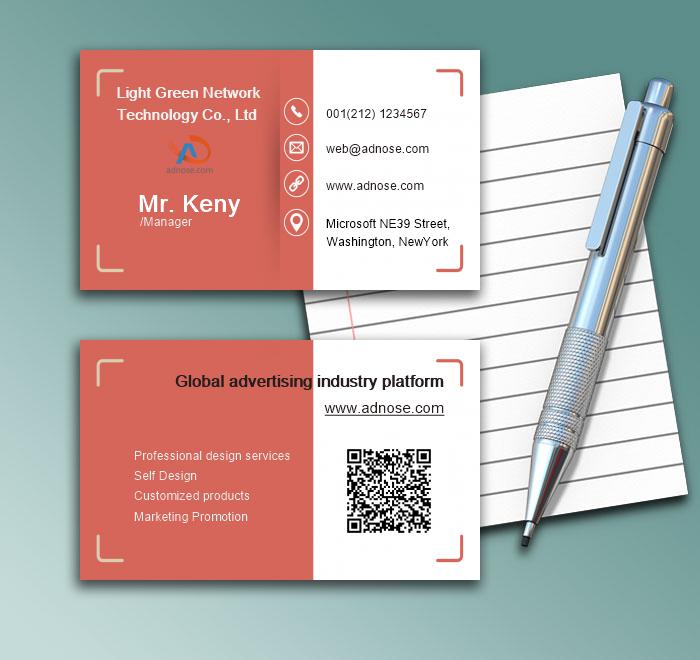 Red and white simple business cards1