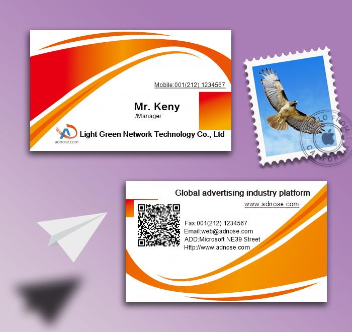 Orange ribbon business cards2