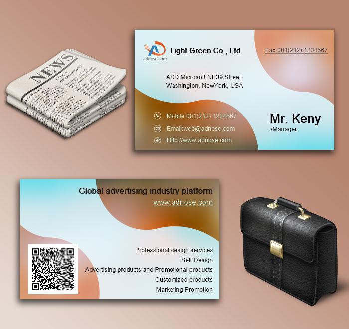 Brown edge blue bottom business card6