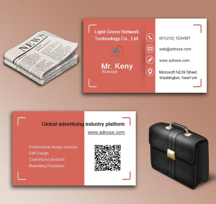 Red and white simple business cards6