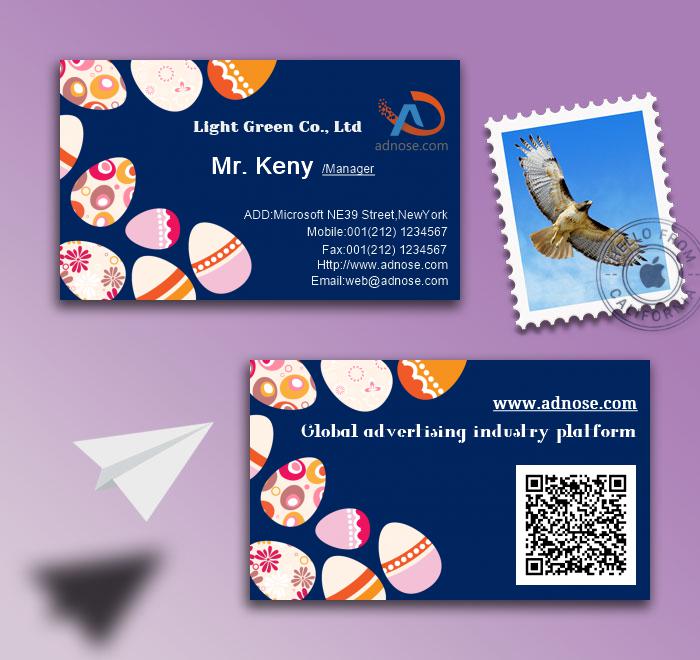 Creative type colored eggs art business card2