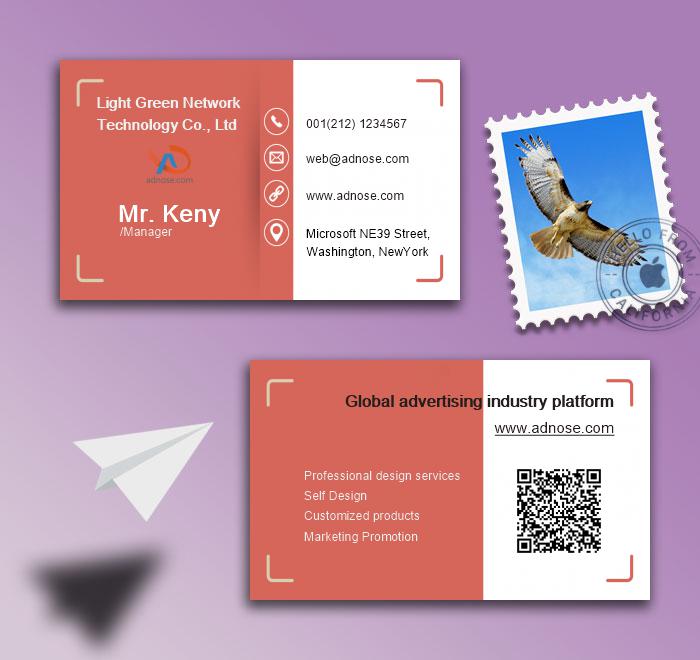 Red and white simple business cards2