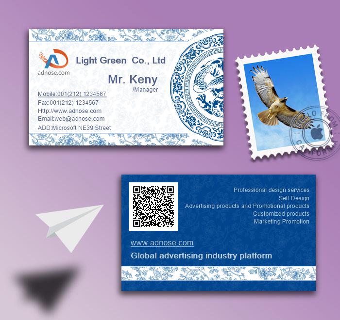 Chinese style blue and white blue decoration card2