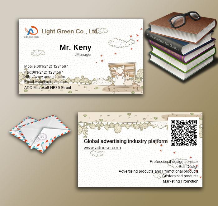 Elegant hand-painted cartoon art card3