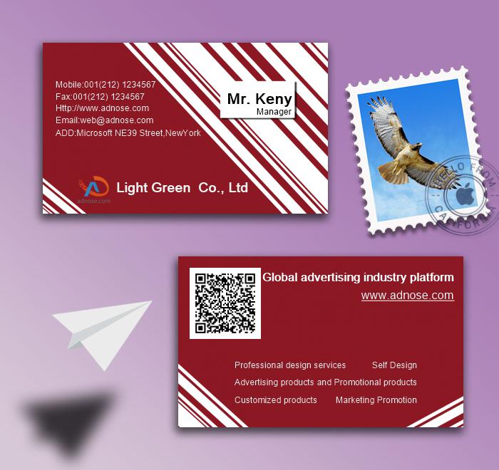 Red and white striped business card2
