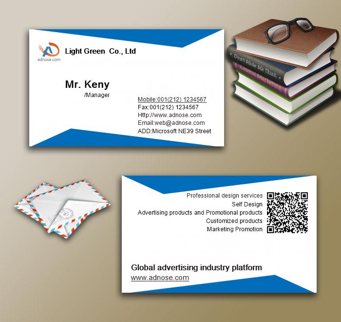 White bottom blue edge business card3