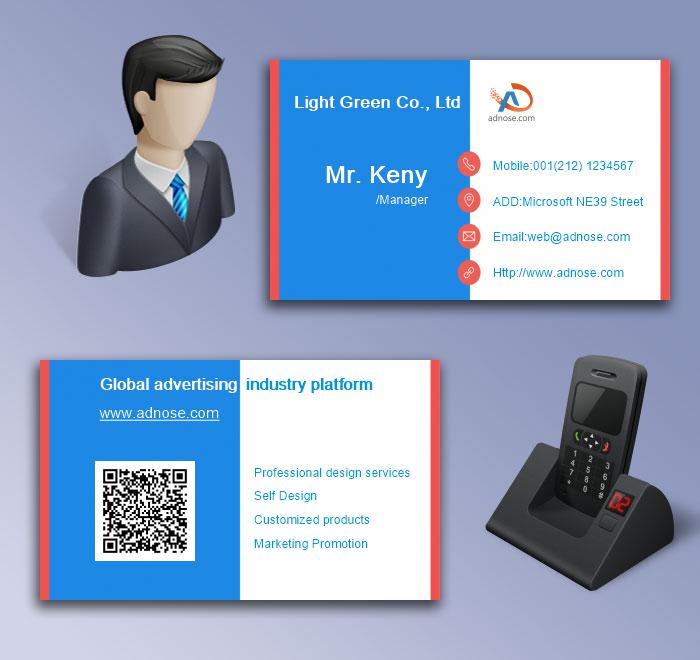 Red edge blue and white business card5