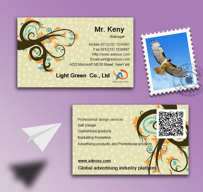 Light yellow painted small tree art business card2