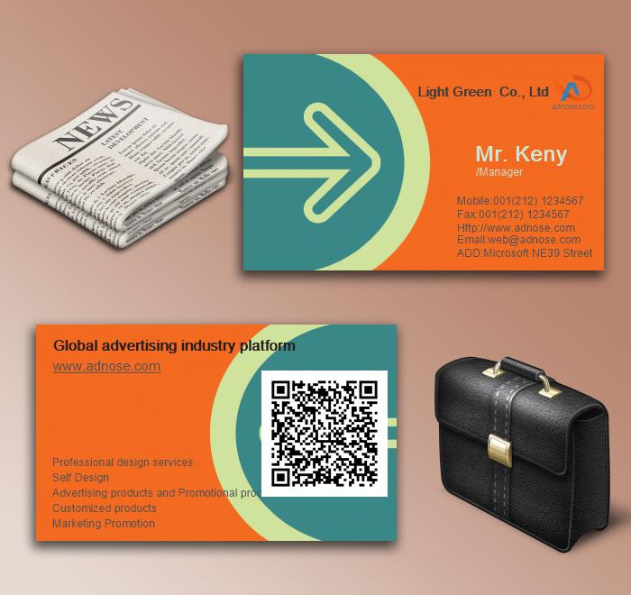 Orange Green Arrow Business Card6