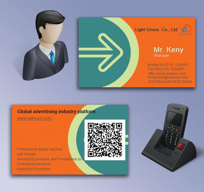 Orange Green Arrow Business Card5