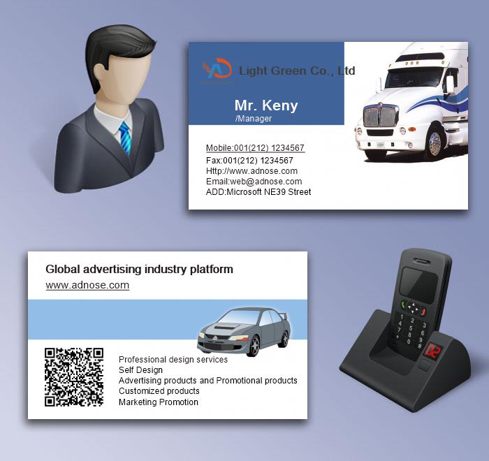 White blue car business cards5