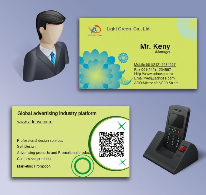 Grass-green floral business card5