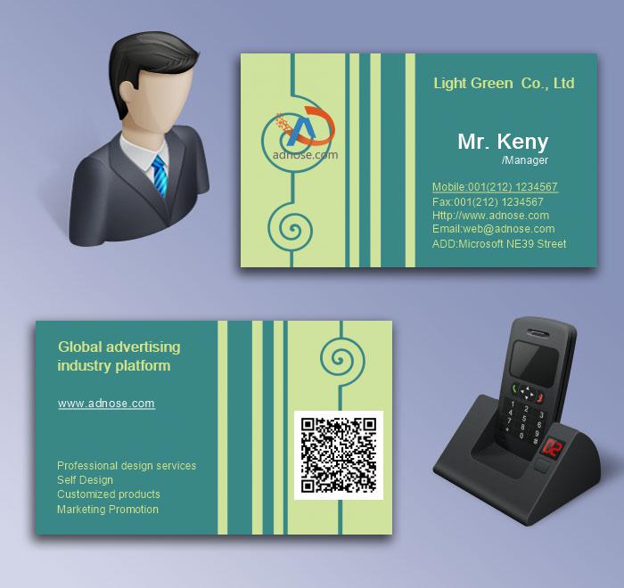 Green stripe business card5