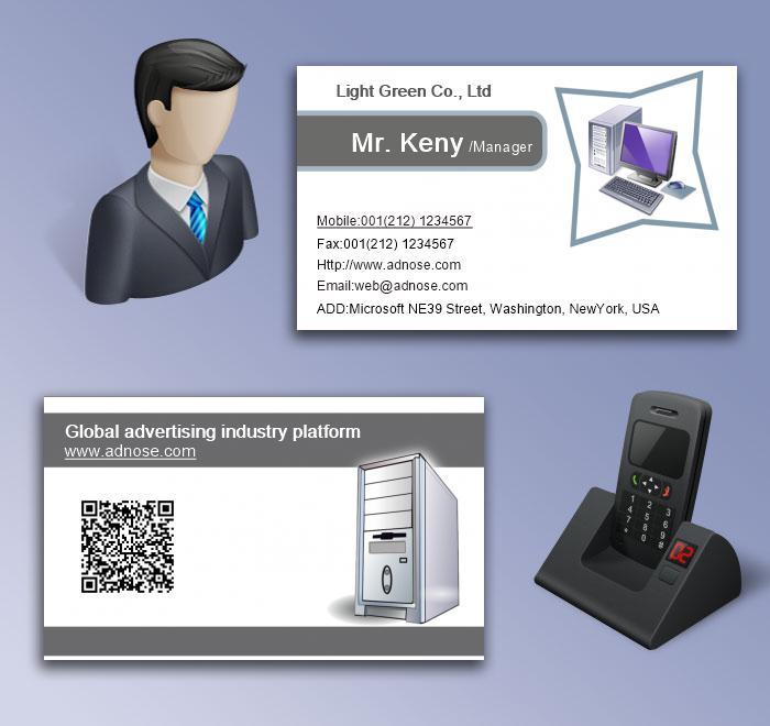 me<em></em>tallic silver computer business card5