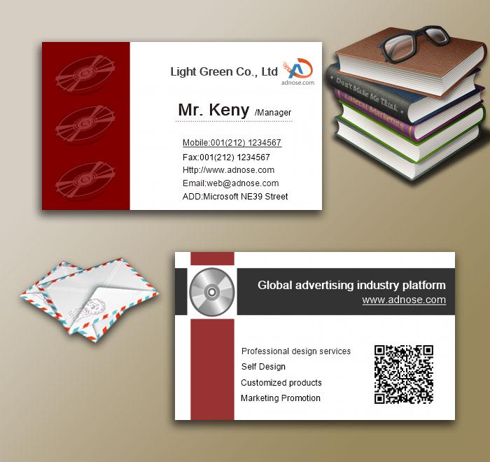 Red and white CD business card3
