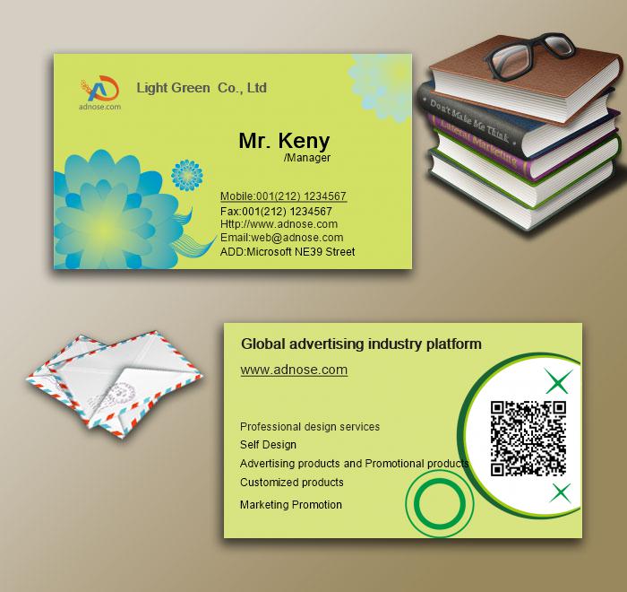 Grass-green floral business card3