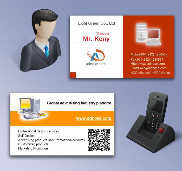 Red and white computer business card5