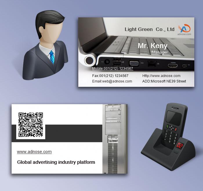 me<em></em>tallic silver computer business card5