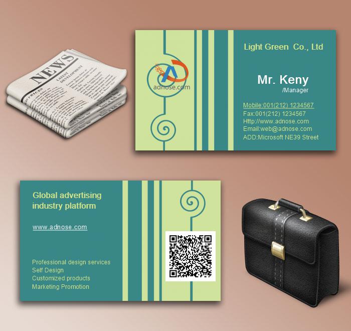 Green stripe business card6