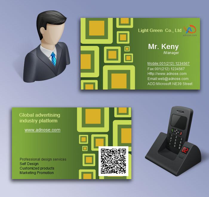 Grass green square business card5