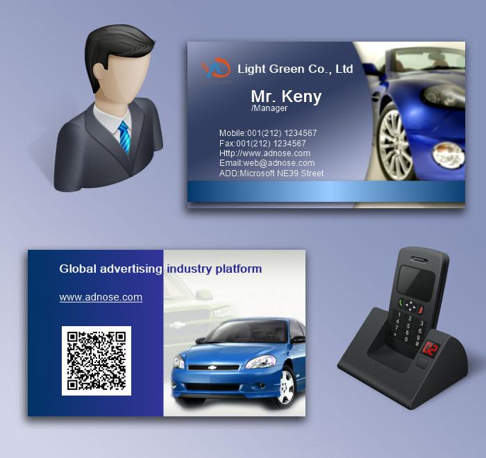 Blue car business cards5