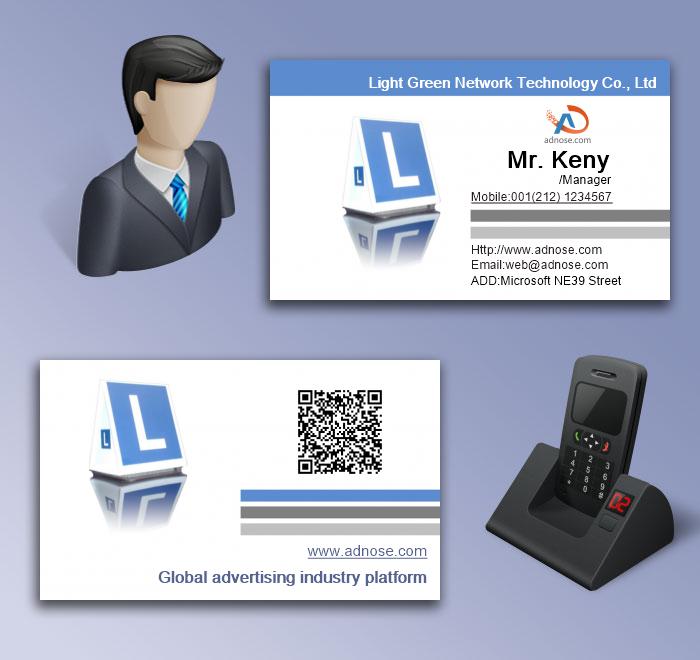 Blue white car dome light business card5