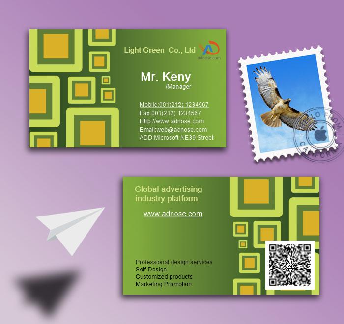Grass green square business card2