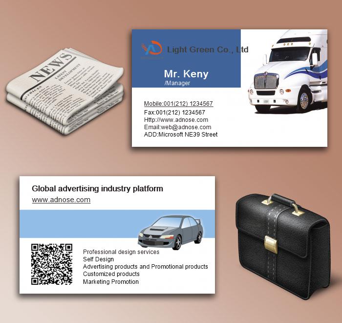 White blue car business cards6