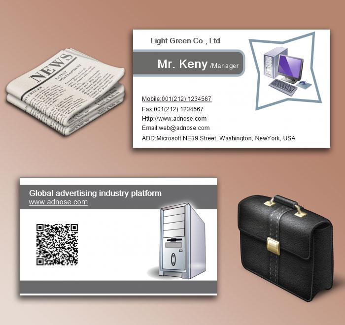 me<em></em>tallic silver computer business card6