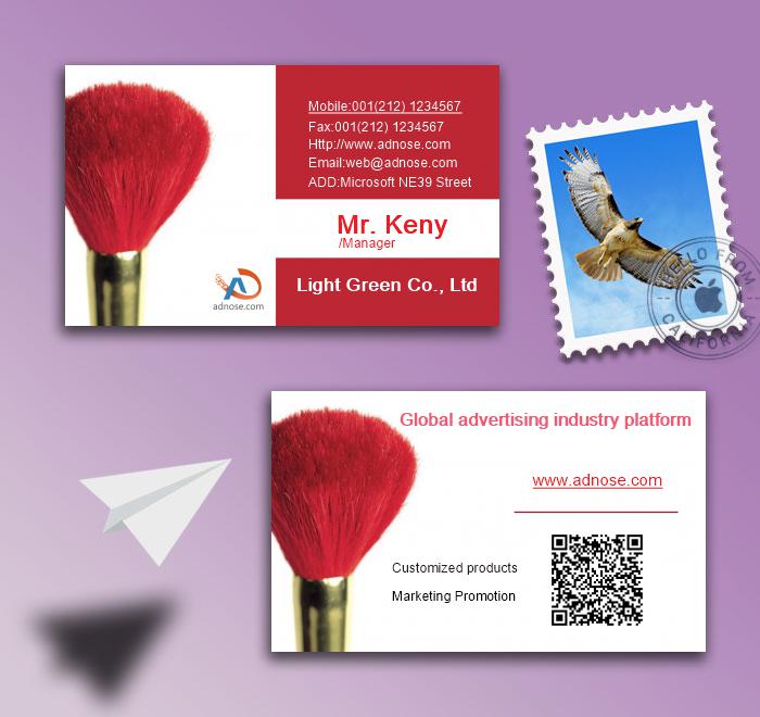 Red beauty pen business card2