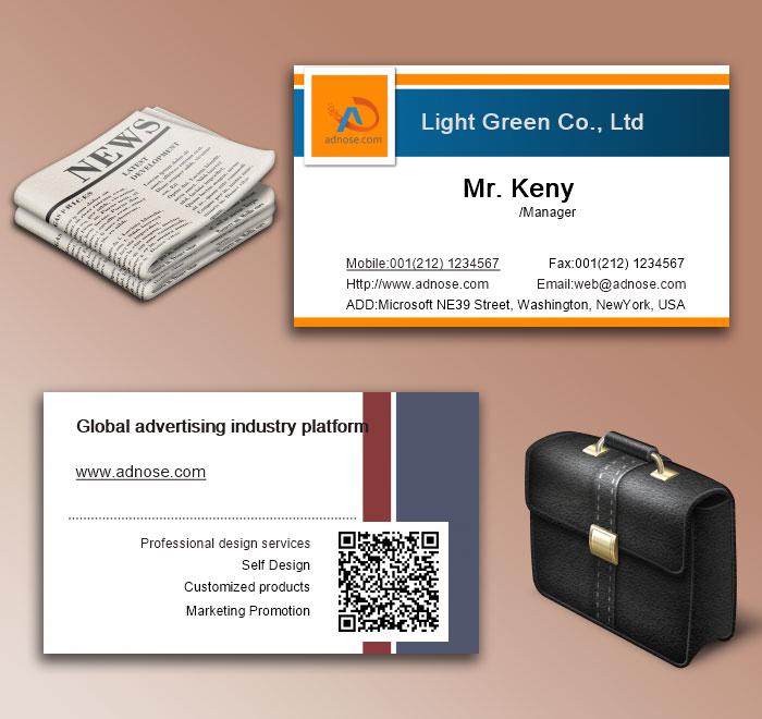 Blue strip simple business card6