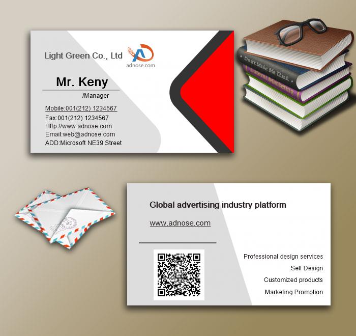 Red gray simple business card3