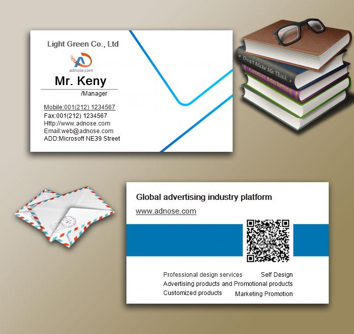 Blue line simple business card3