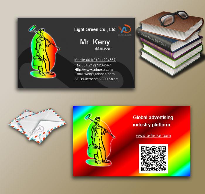Color painting workers business card3