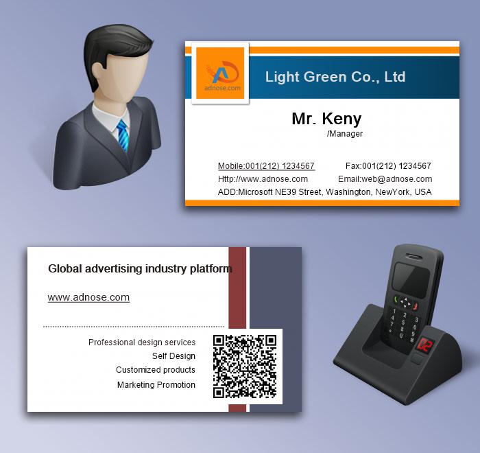 Blue strip simple business card5