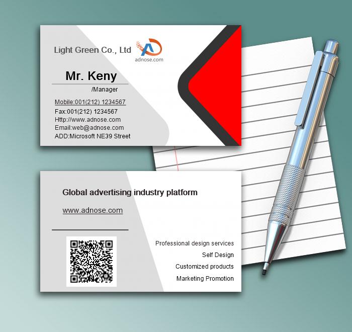 Red gray simple business card1