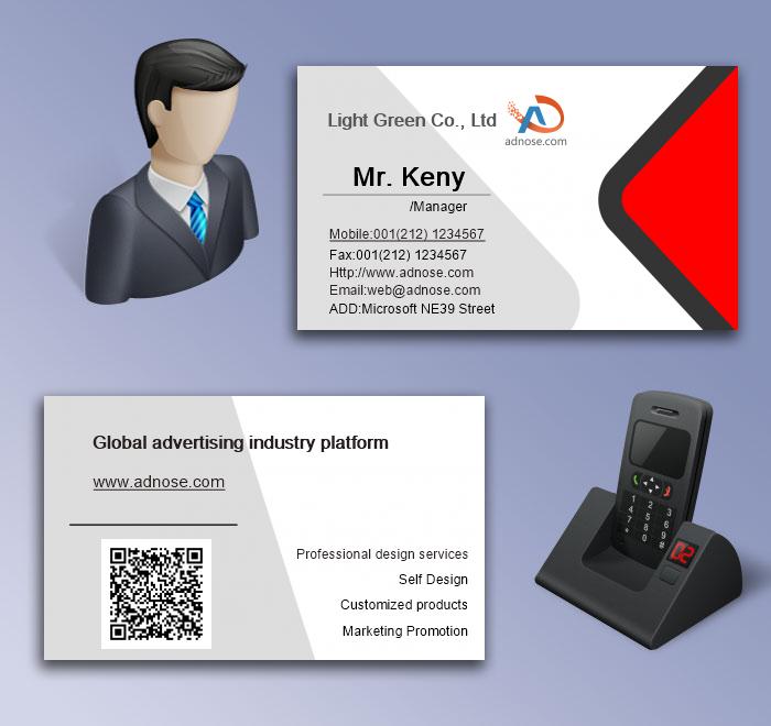 Red gray simple business card5